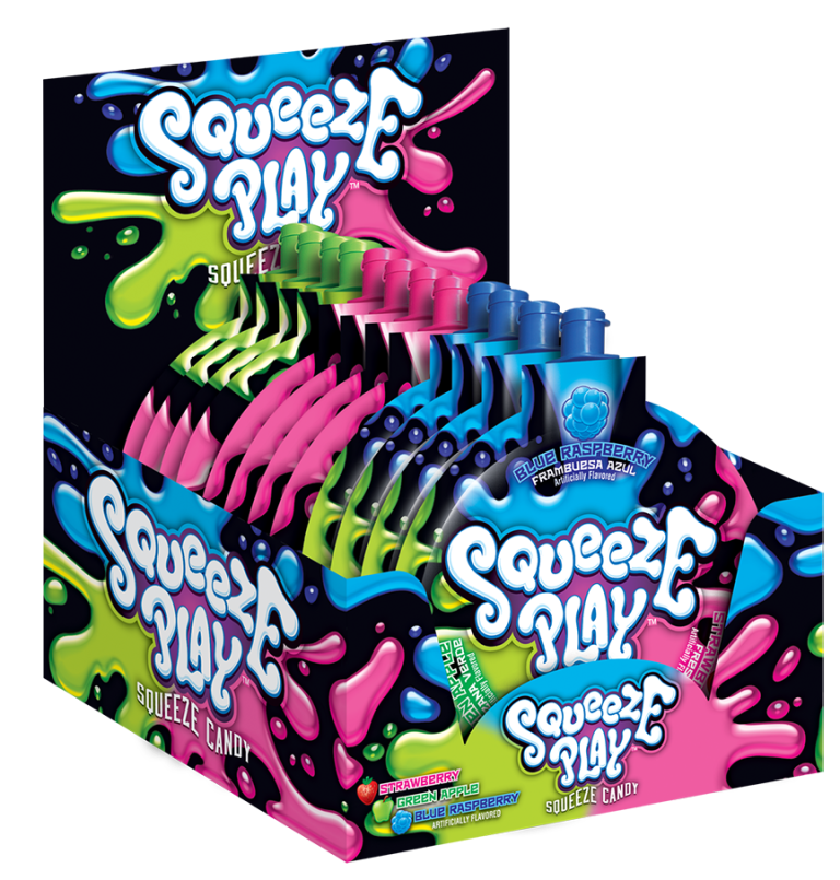 Squeeze Play Green Apple/Blue Raspberry/Strawberry Squeeze Candy 2.1 oz