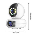 thumbnail image 3 of Cámara WiFi de 2 MP con pantallas duales, monitor para bebés, visión nocturna, minicámara de seguridad PTZ para interiores, cámaras de vigilancia CCTV, monitores de cámaras., 3 of 9