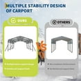 thumbnail image 6 of Pinypikaka 13 x 20 FT Metal Carport, Heavy Duty Carports with Reinforced Frame and Base for All Weather, Oversized Metal Garage for Rucks, Boats, Tractors or Party, 6 of 8