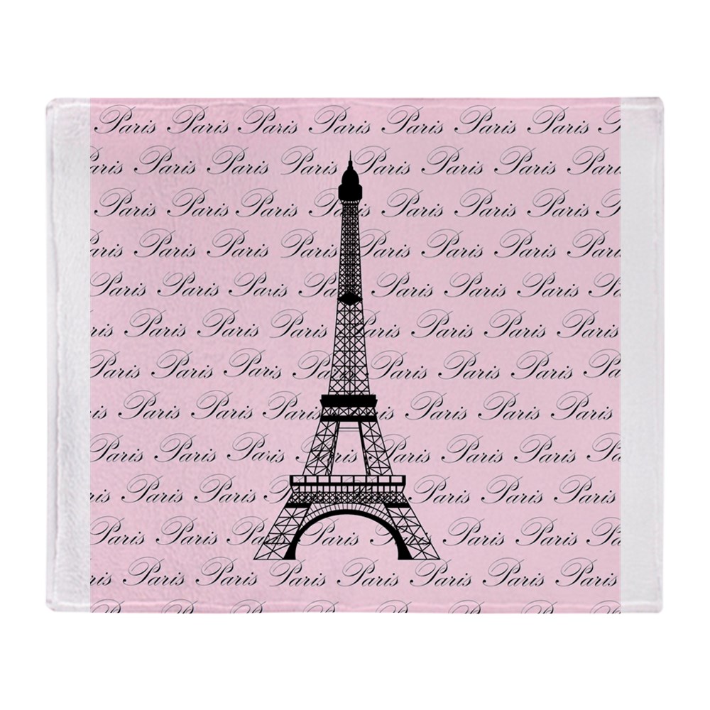 CafePress Pink And Black Paris Eiffel Tower Throw Blanket Soft