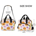 thumbnail image 3 of Insulated Crossbody Lunch Bag 10L Lunch Tote with Adjustable Shoulder Strap for Work Office Picnic Smiling Pumpkins and Flowers, 3 of 6