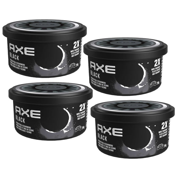 AXE Fiber Can, Black: Odor Eliminator for Strong Odor - Long Lasting Fragrance & Effective Car Air Fresheners - Automotive Essential, 4 Packs