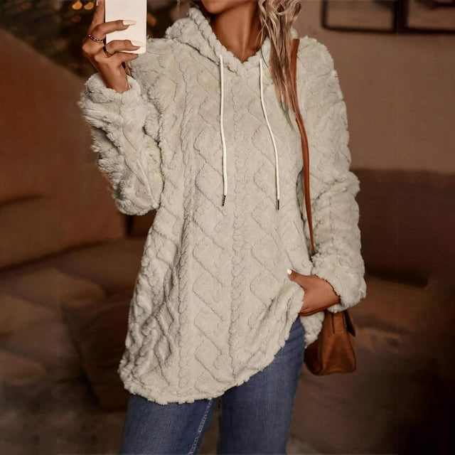 Ropa para mujer,Chaqueta informal de invierno con capucha para mujer, de manga larga, de poliéster, color liso, para uso doméstico y laboral, sopatenor