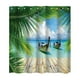 thumbnail image 1 of Cortina de ducha de 180x180 cm con agujeros, impermeable, con estampado digital. Bote, 1 of 7
