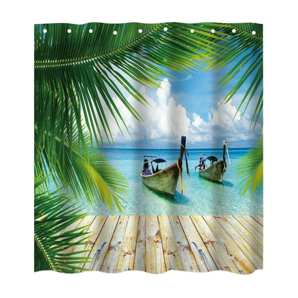Cortina de ducha de 180x180 cm con agujeros, impermeable, con estampado digital. Bote