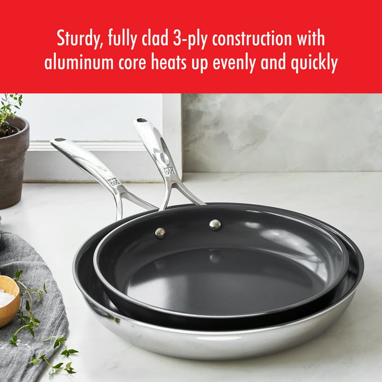 ZWILLING Energy Plus 2-pc Stainless Steel Ceramic Nonstick 10-in