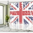 thumbnail image 5 of Ambesonne British Shower Curtain, Grunge Kingdom Flag, 69"Wx70"L, White Red Indigo, 5 of 5