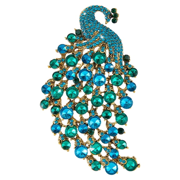 Peacock Brooch Pins Rhinestone Elegant Brooches Peacock Lapel Pins Bird Animal Brooch Vintage Fashion Brooch DIY