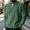 U2-Green, variant on Corduroy Jacket for Men Ribbed Knit Full Zip Up Long Sleeve Jackets Mock Neck Solid Color Coat Casual Lightweight Vintage Warm Clothes,Red XL