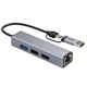 thumbnail image 1 of Tarjeta de Red con Cable USB Tarjeta de Red RJ45 de 100 Mbps Separador TYPE-C 3.0 Adaptador USB Ethernet HUB USB 3.0 Base Extendida, 1 of 10