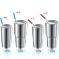 thumbnail image 4 of Ustris 20PCS Reusable Stainless Steel Straws with Travel Case Cleaning Brush Silicone Tips Eco Friendly Extra Long Metal Straws Drinking for 20 24 30 oz Tumbler, 4 of 5