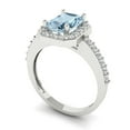 thumbnail image 2 of 1.92 ct Emerald Cut Natural Swiss Blue Topaz Solitaire with Simulated Diamond Accents 18K White Gold Womens Engagement Ring, 2 of 5