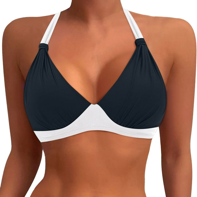 TechWave Womens Swim Bras plus Size Swim Top Supportive Women Plus Size Bikini Top Large Bust Swim Top Full Coverage Swimsuit Top Sport Bra Bathing Suit Top No Bottom