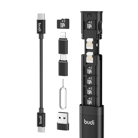 Cable de datos y lector de tarjetas 9 en 1 BUDI multifuncional