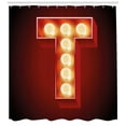 thumbnail image 3 of Ambesonne Letter T Shower Curtain, Cinema Circus Club, 69"Wx70"L, Ruby Yellow Black, 3 of 3