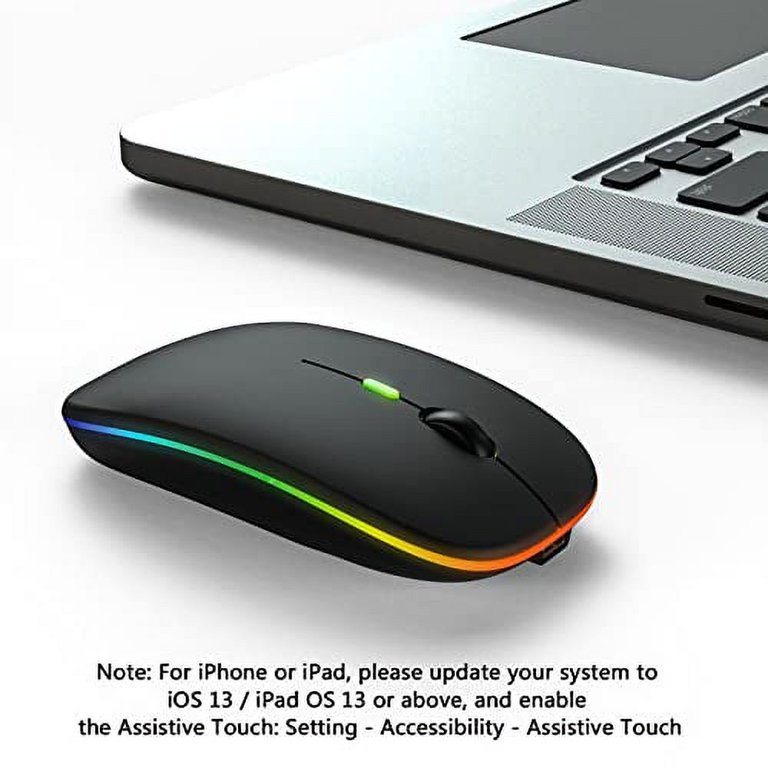 Ratón Inalámbrico Bluetooth Recargable Para MacBook Pro, Ratón Inalámbrico Bluetooth Para Ordenador Y Portátil, Blanco