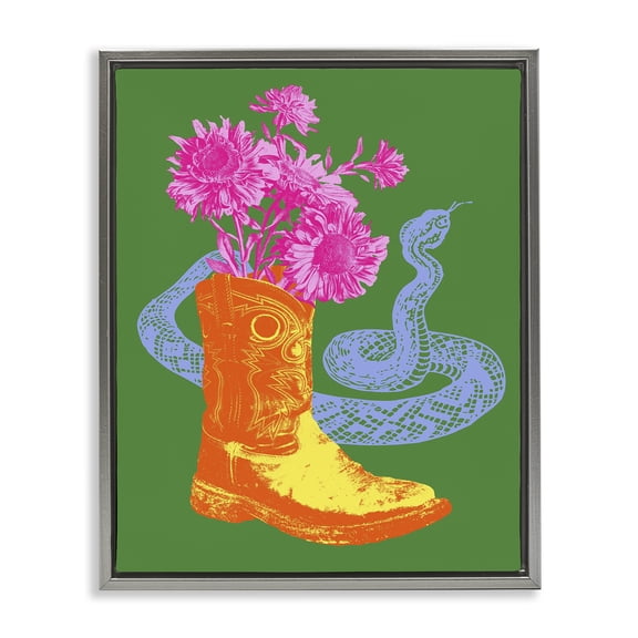 Stupell Industries Bohemian Gray Floating Frame Canvas Art, 25 x 31, by Victoria Barnes