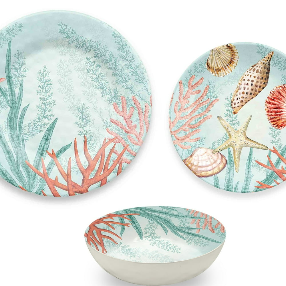 Coral Reef 12Piece Dinnerware Set