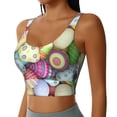 thumbnail image 2 of Bixox Women's Colorful Easter Eggs Pattern Fitness Navel Tank Top U-Back Yoga Tank Top Sweatshirt Sports Bra, 2 of 7