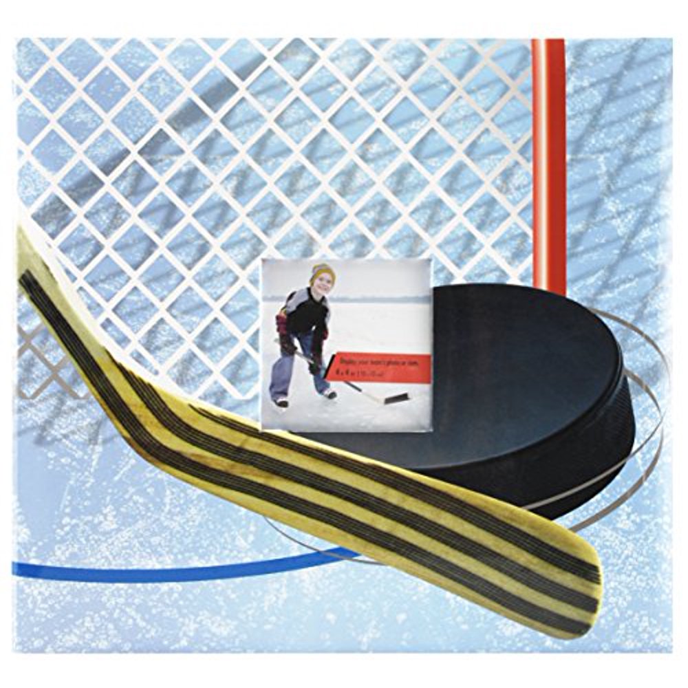 MBI 12x12 Inch Sport and Hobby Postbound Album, Hockey Theme (865405