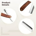 thumbnail image 3 of Straight Razor with Wooden Handle, Vintage Folding Shaving Knife Set with Sharp Stainless Steel Blade, Moisture-Resistant Wood, and Complete Accessories for Precision Shaving and Grooming, 3 of 5