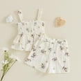 thumbnail image 4 of KPOPLK Newborn Baby Girl Summer Clothes 2Pcs Floral Embroidery Shorts Set Cute Baby Girl Outfit Set(18-24 Months,White), 4 of 9