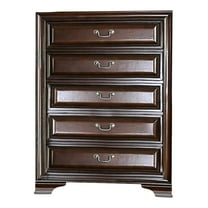 Furniture of America Allston 5-Drawer Wood Brown Cherry Chest