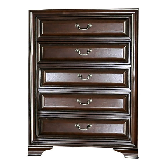 Furniture of America Allston 5-Drawer Wood Brown Cherry Chest