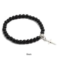 thumbnail image 2 of Becaristey Léger et Réglable Bracelet Perlé avec Pendentif Croix Large Application Bracelets Perlés Noir 1Set, 2 of 6