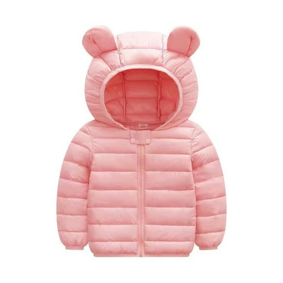 Ougyinr 6M-5Y Baby Boys Girls Winter Coats Toddler Bear Hoods Down Jacket Infant Kids Light Puffer Padded Outwear