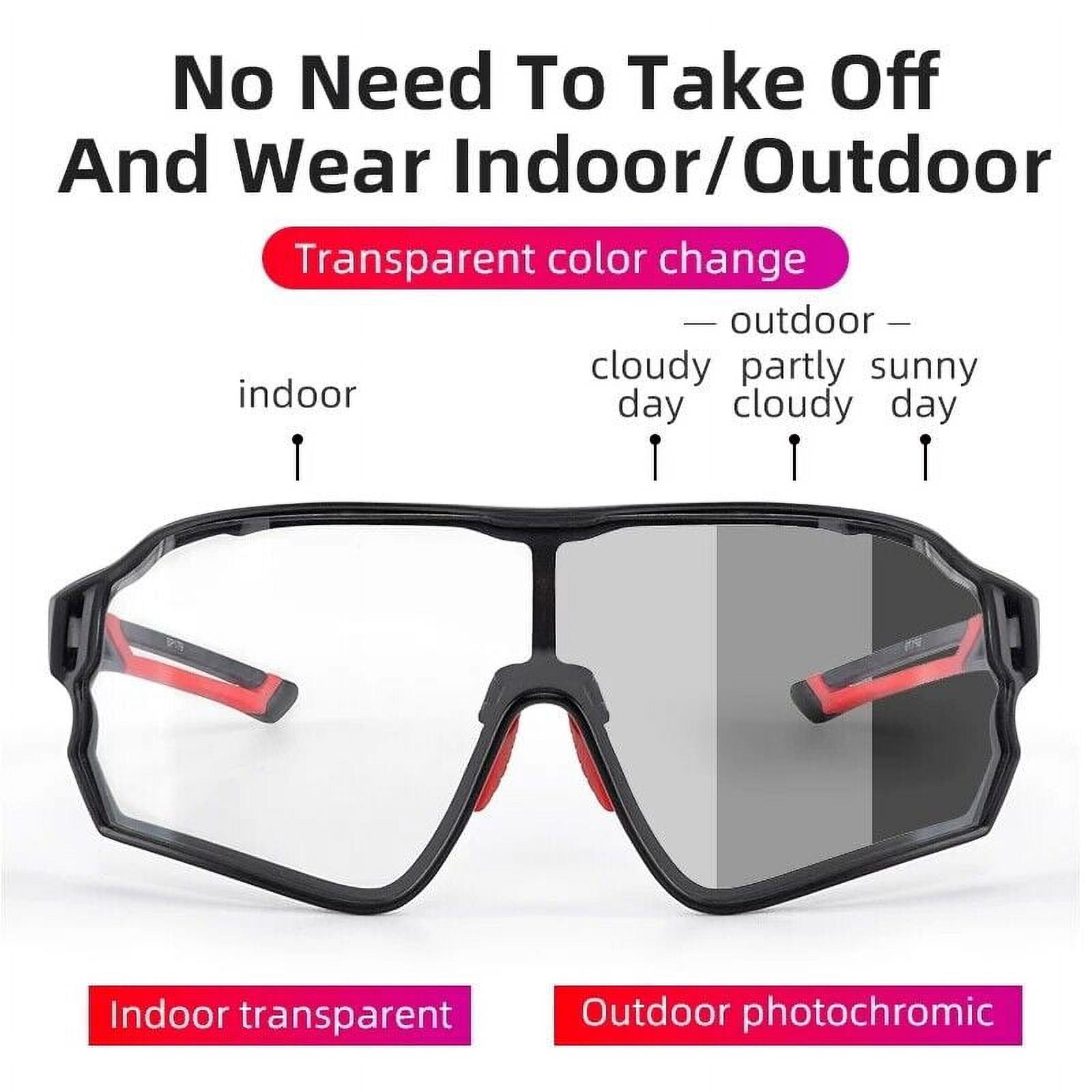 ROCKBROS Photochromic Sunglasses for Men Women Sports Cycling Glasses UV Protection Windproof Bike Glasses for Running