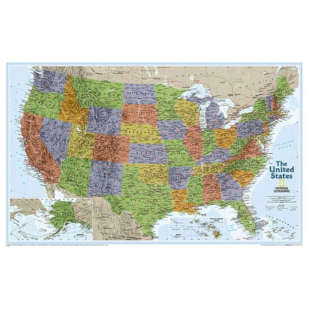 National Geographic United States Wall Map - Explorer - Laminated (32 x