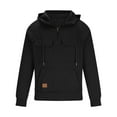 thumbnail image 4 of Men's Sherpa Quarter Zip Hoodie with Cargo Pockets Thermal Pullover Breathable Loose Fit Tactical Sweatshirt Winter Jackets, 4 of 6