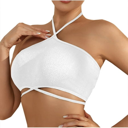 Deals Of The Day! Built in Bra Tank Tops for Women Women Nylon Bra Fashion Women s Solid Color Wireless Together Breast Milk Strapless Bra Comfortable and Supportive(1pc Underwear)