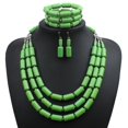thumbnail image 4 of Femmes Multi-Couches Collier Perles de Mode Collier Choker avec Boucles d'Oreilles & Bracelet, 4 of 7