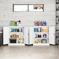 thumbnail image 2 of AUHUP 35" Metal Cabinet with 2 Adjustable Shelves, Home Office Storage Cabinets with Locking Doors, File Cabinet for Warehouse,Garage (White), 2 of 8
