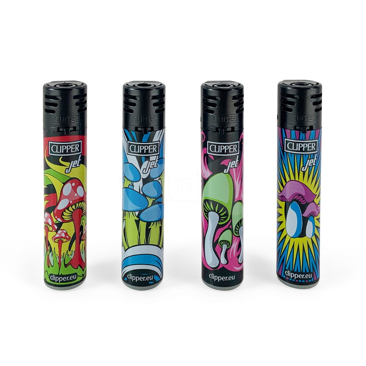 Clipper Mushroom Jet Flame Torch Refillable Windproof Lighter Lot of 4