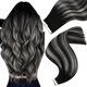 thumbnail image 1 of Extensiones de cabello con cinta Easyouth, extensiones de cabello humano con cinta en cabello real, cinta Balayage de color negro a plateado, extensiones de cabello humano sedoso, 14 pulgadas, 40g, 20, 1 of 5