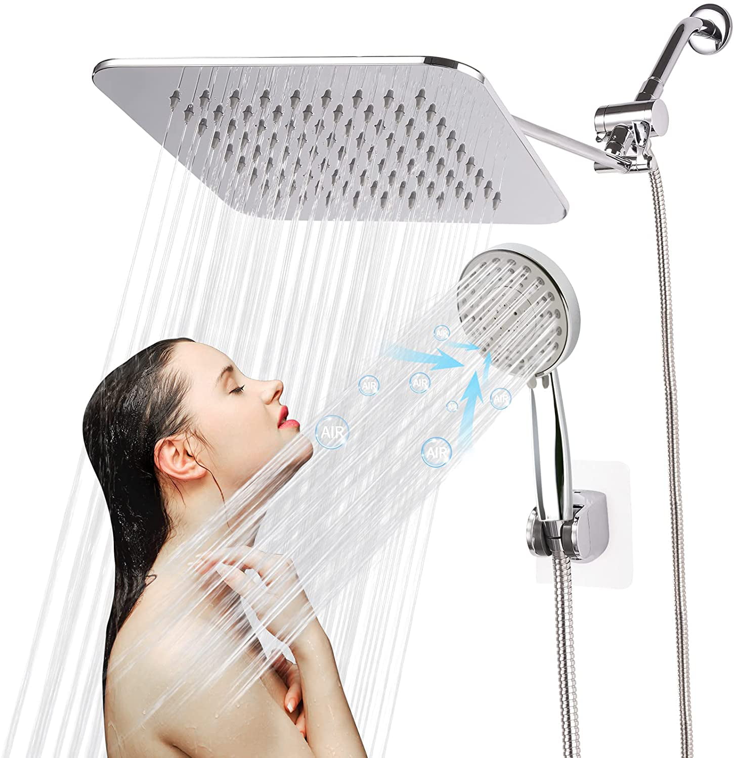 New Shower Head Handheld High Pressure Adjustable Home Bathing Sprayer Handset 