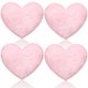 thumbnail image 1 of Almohadas Remerry en forma de corazón de piel sintética de conejo rosa x4, 1 of 6