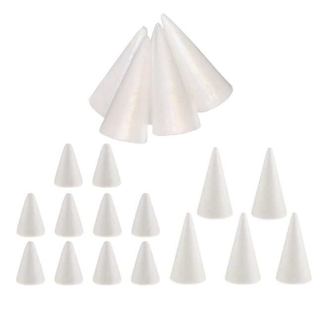 Cono de , paquete de espuma en forma de cono para manualidades, de Navidad, centro de mesa, espuma de poliestireno blanco, 70mm/