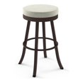 thumbnail image 1 of Amisco Logan 30.88" PVC and Metal Swivel Bar Stool in Light Beige/Dark Brown, 1 of 3