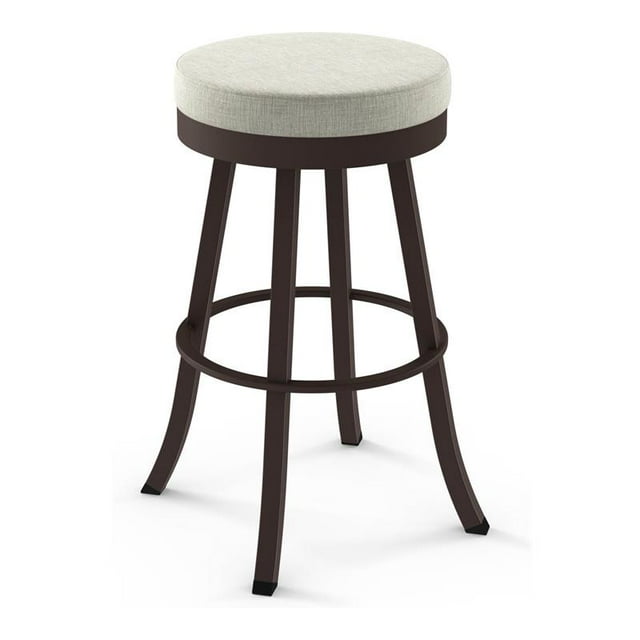 Amisco Logan 30.88" PVC and Metal Swivel Bar Stool in Light Beige/Dark Brown