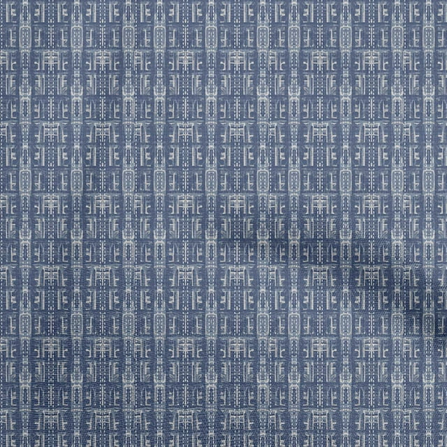 oneOone Rayon Medium Blue Fabric Texture Dress Material Fabric Print Fabric By The Yard 56 Inch Wide