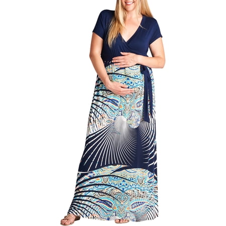 Mommylicious Wrap Spiral Maxi Dress - Walmart.com