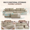 thumbnail image 4 of Muumblus 140" Oversized Modular Sectional Sofa with Storage Console & 2 Ottomans, U-Shaped Boneless Cloud Couch for Living Room, Camel Corduroy, 4 of 9