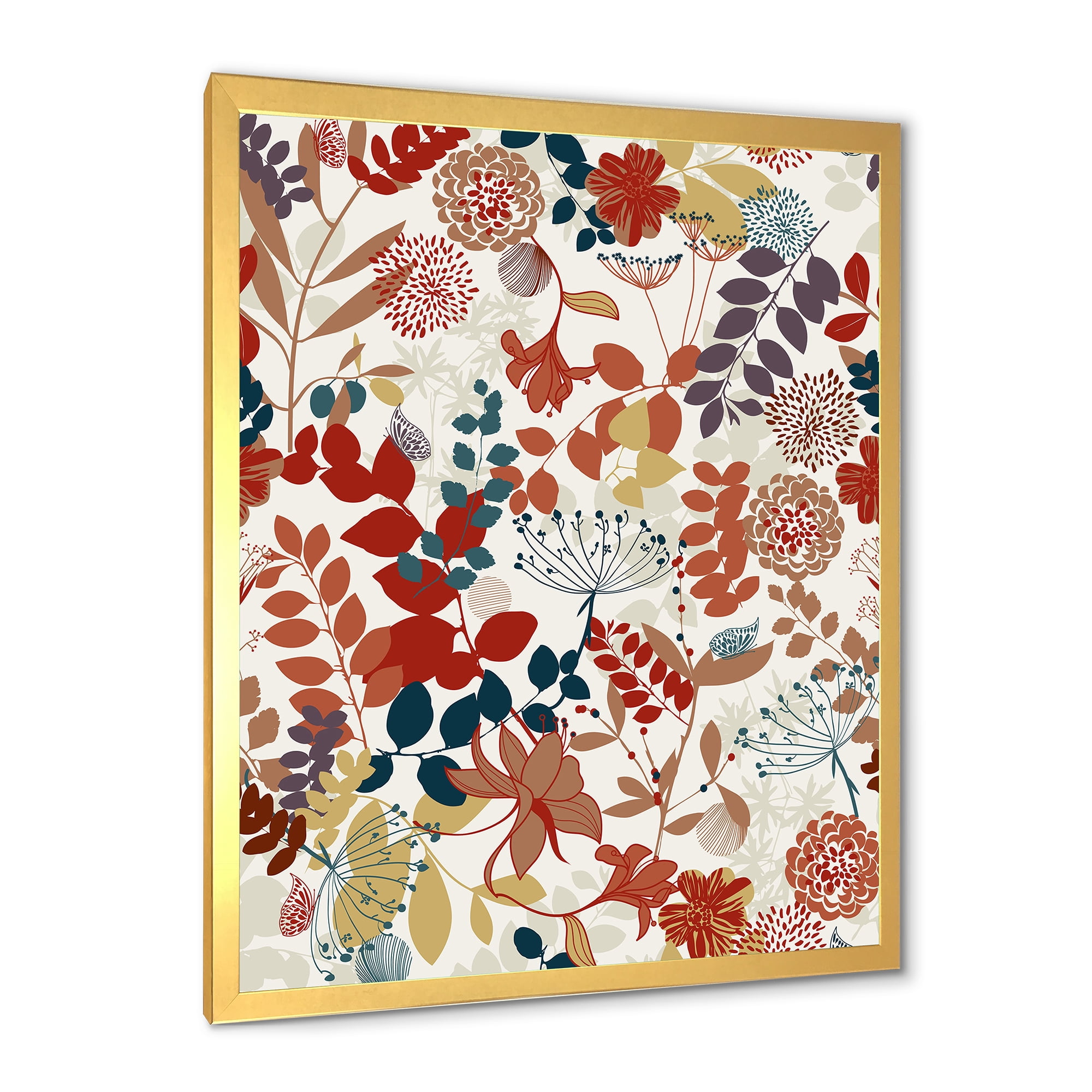 Designart 'Botanical Retro Garden' Bohemian & Eclectic Framed Art Print