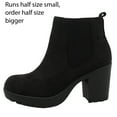 thumbnail image 2 of Soda Women's Faux Suede Chelsea Round Toe Lug Ankle Bootie , Black, 6 M US, 2 of 5