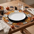 thumbnail image 5 of Smile Jack-O'-Lantern Spider Web Halloween Table Placemats Set of 4 Round 15 Inch Black, 5 of 7