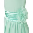 thumbnail image 6 of iiniim Kids V Neck Chiffon Flower Girl Dress for Wedding Bridesmaid Pageant Birthday Party Turquoise 10, 6 of 7